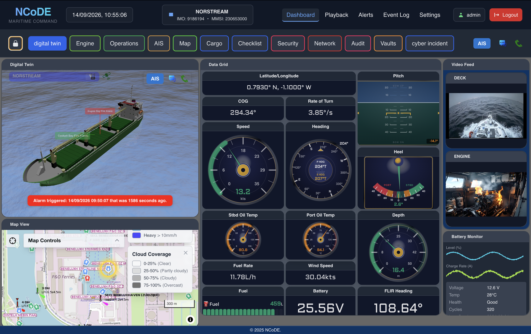 NCoDE SeaTwin - 3D Digital Twin with live vessel visualization