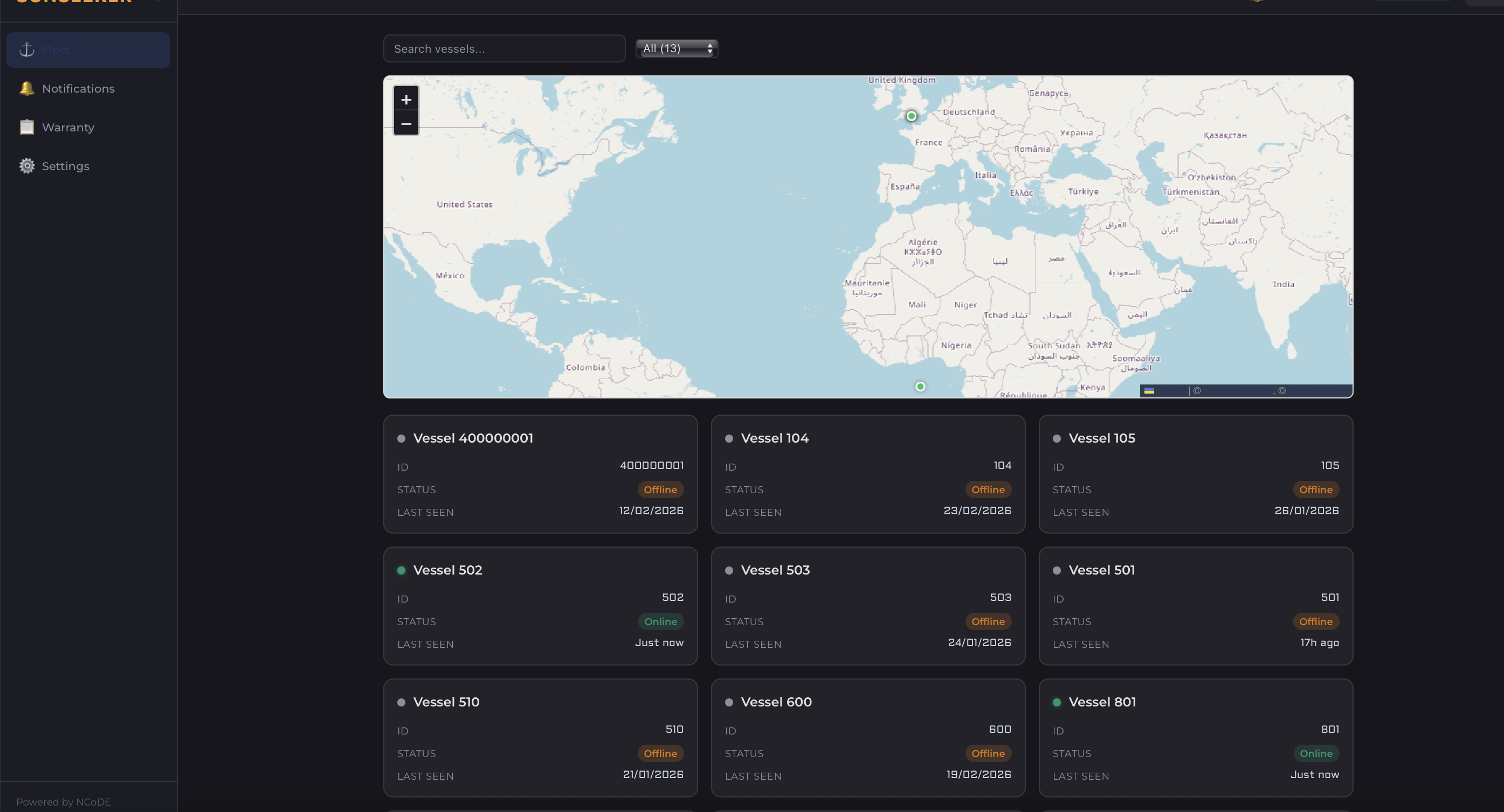 NCoDE Fleet - Fleet Management Dashboard